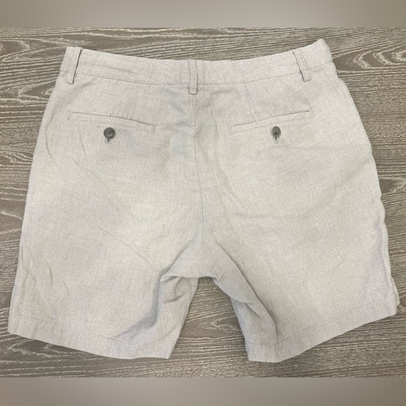 Club Monaco Baxter Slim-Fit Stretch Linen & Cotton-Blend Chambray Shorts - Gray - Picture 6 of 9